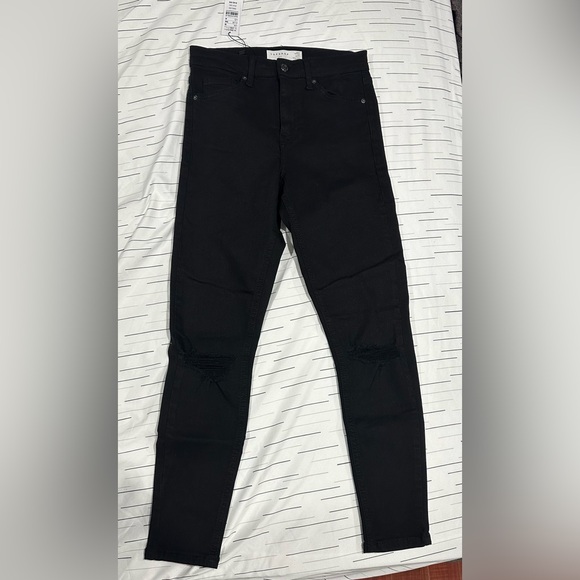TOPSHOP BLACK JEANS - skinny ripped - Picture 1 of 5
